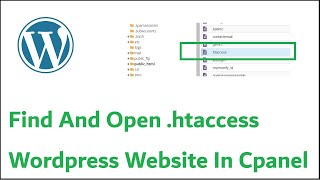 How to Find And OpenEdit htaccess File On Wordpress Website In Cpanel [upl. by Neenaej]