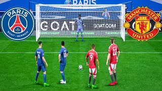 RonaldoMessi VS MbappeHaaland  PSG VS Man United Penalty Shootout  FC 25 PS5 4k GAMEPLAY [upl. by Cummings776]