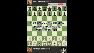 Anatoly Karpov vs Garry Kasparov  Ch World Match 1985 Moscow Russia [upl. by Anilos39]