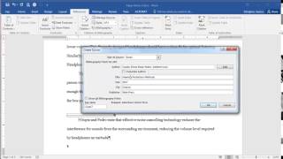 Microsoft Word 2016  Creating References and Citing Sources [upl. by Ellennahc]