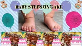 Baby Feet Stomps On Birthday Cake [upl. by Ikkela]