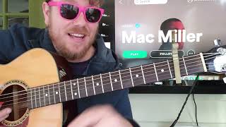 How To Play Hand Me Downs Guitar Mac Miller  guitar tutorial beginner lesson easy chords [upl. by Htiekel]