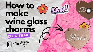 I will show you how to make personalised wine glass charms  Cricut Crafts party tabletop diy [upl. by Nylatsyrc]