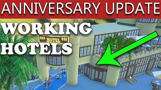 Planet Coaster 14 HOTELS  How To Use Hotels As ADDITIONAL Park Spawn Points Tutorial [upl. by Anawk]