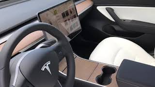 Tesla 3 White Leather with Woodgrain dash and center console [upl. by Leunad]