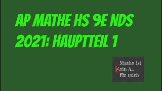 Abschlussprüfung Mathematik Hauptschule 9E Niedersachsen 2021 Hauptteil 1 ohne Hilfsmittel [upl. by Lamek]