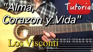 Alma Corazon y Vida  Los Visconti TutorialCover Guitarra [upl. by Atsyrk]