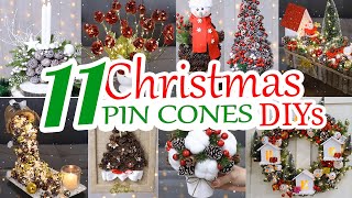 11 New Diy Christmas Decoration Ideas With Pin Cones 2024 [upl. by Assirek]