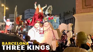 Cabalgata de Reyes Magos 2024 Barcelona  Three Kings Parade in Spain Raining [upl. by Callista]