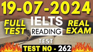 IELTS Reading Test 2024 with Answers  19072024  Test No  262 [upl. by Amsab439]