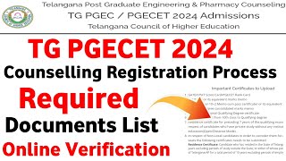 TS PGECET 2024 Required Documents for Counselling Registration  PGECET GPAT GATE 2024 Registration [upl. by Nofets523]