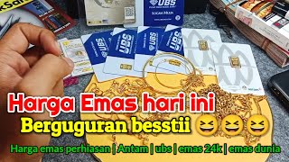 HARGA EMAS HARI INI TURUN 19 JULI 2024  HARGA EMAS PERHIASAN  ANTAM HARI INI  UBS GOLD  EMAS 24K [upl. by Ahsiyn]