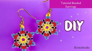 Easy Beaded Earrings for Beginners Beading earrings tutorial [upl. by Sweeney]