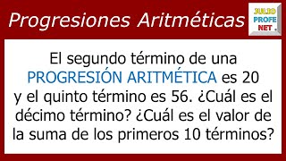 PROGRESIONES ARITMÉTICAS  Ejercicio 4 [upl. by Aley640]