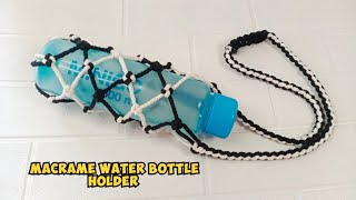 DIY Macrame Water Bottle Holder  Macrame Watter Bottle Bag Tutorial [upl. by Furnary]