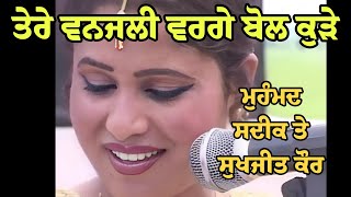 Mohammad Sadiq amp Sukhjit Kaur  Tere Vanjhali Warge Bol Kude  Old LIVE Akhara [upl. by Felt296]