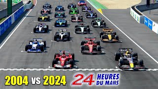 All F1 2024 Cara vs All F1 2004  Le Mans 24h Circuit [upl. by Steep]