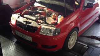 Polo 6n2 GTI 18t 20v gt2860rs 340hp 415nm DYNO run [upl. by Eceinal868]