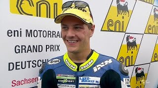 Moto2™ Sachsenring 2014  Dominique Aegerter interview [upl. by Elicec]