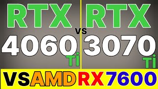 RX 7600 VS RTX 4060 TI VS RX 6700 XT VS RTX 3070 TI VS RX 6600 VS RTX 3050 [upl. by Marylin]