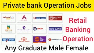 Private Bank Operations Job Vacancy  How to get Job in Banking Operation  Private Bank Jobs [upl. by Najib414]