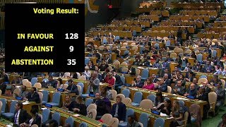 128 UN member states call for USA to withdraw Jerusalem move [upl. by Sand302]