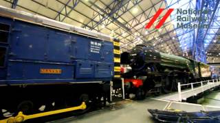 Flying Scotsman leaving the National Railway Museum  21 February 2016 [upl. by Rafe65]