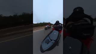 2017 GSXR1000 vs 2015 ZX10 Roll Race [upl. by Yrro]