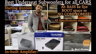 Best Underseat Subwoofers for all CARS  Prices and Features explained  Alpine  MOCO  Infinity [upl. by Ycinuq]