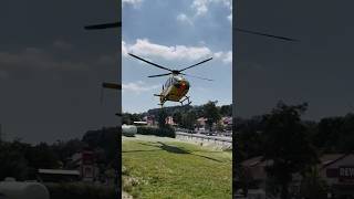 RTH Christoph 28 Abflug bei der Feuerwehr HildersMitte nach Einsatz [upl. by Munniks]