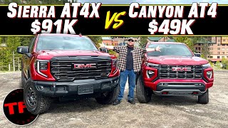 GMC Canyon AT4 vs Sierra AT4X Does Nearly Twice the Money Get You Double the Truck [upl. by Oirom]