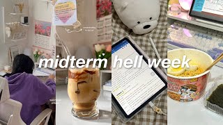 study vlog ‧₊˚🖇️ 6 AM productive midterms week vlog 🌷days before exam early mornings study cram [upl. by Arnaud470]