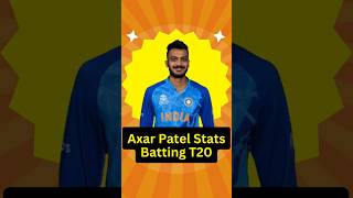 Axar Patel Stats Batting T20 axarpatel shorts [upl. by Aimak359]