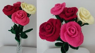 COMO HACER ROSAS A CROCHET PARTE 1 🧶🌹 [upl. by Yv]