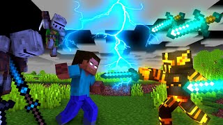 Minecraft Fight Animation  Herobrine fighting [upl. by Nosnehpets814]