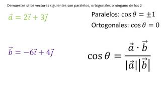 Vectores paralelos u ortogonales  Ejemplo 3 [upl. by Geno]