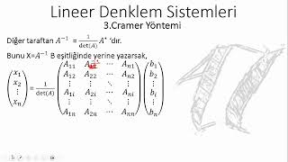 Cramer Yöntemi Lineer Cebir 67 [upl. by Drawe]