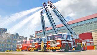 Working Ladder Trucks  Flashing Lights Multiplayer [upl. by Jumbala713]