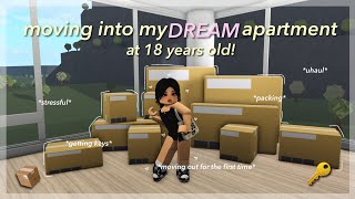 Moving into my DREAM Apartment at 18  Moving ep1 Bloxburg Family Roleplaywvoices [upl. by Eissim]