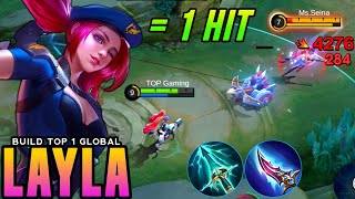 LAYLA NEW BEST 1 HIT BUILD 2024 Build Top Global Layla 2024 Gameplay  Mlbb [upl. by Tessil]