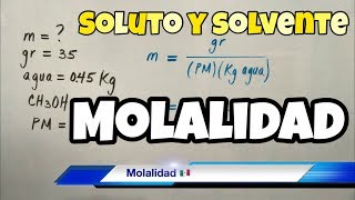 Molalidad y Molaridad Química ejercicios [upl. by Oivalf]