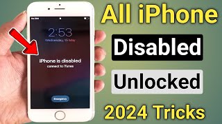 iphone is disabled connect to itunes 455s66s77plus88plus 100 fix  2024 [upl. by Arline]