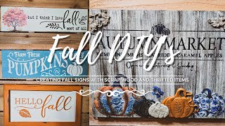 DIY Fall Signs • Fall Thrift Flips • Using Scrap Wood to Create Signs for Fall • Trash to Treasure [upl. by Vil]