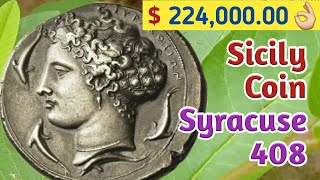 Sicily Most Valuable Coin  Syracuse Decadrachm 408 Unsigned Work By Kimon  Ancient Coins Value [upl. by Atnwahs31]