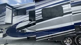 TRIAXLE FIFTH WHEEL TOY HAULER FIVE SLIDES  2021 Forest River RiverStone 42FSKG [upl. by Airednaxela461]