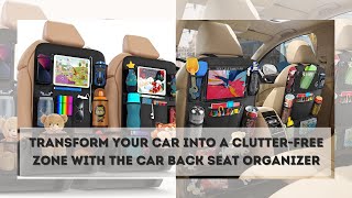 Back Seat Organizer with Touchscreen Tablet Holder – Ultimate Kids Travel Storage Bag [upl. by Nika]