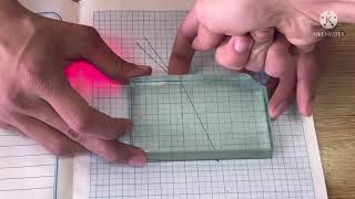 Refractive index of glass experiment معامل الانكسار للزجاج 👌👍🥰 [upl. by Jesher]