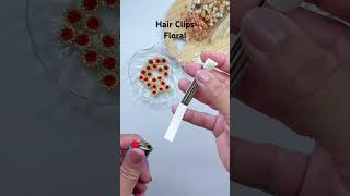 Hair Clips floral  diy handmade tutorial [upl. by Norrej]