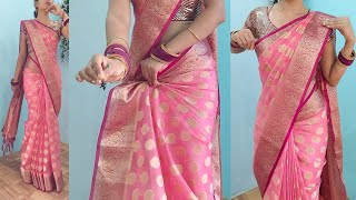 organza silk saree draping perfectly easy tips and tricks  saree draping tutorial [upl. by Madelina111]