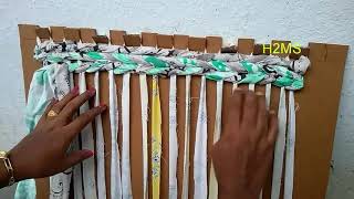 How to make simple doormatrugarea rugdiy amazing handmade carpetold clothes recycling ideasDIY [upl. by Nosnor]